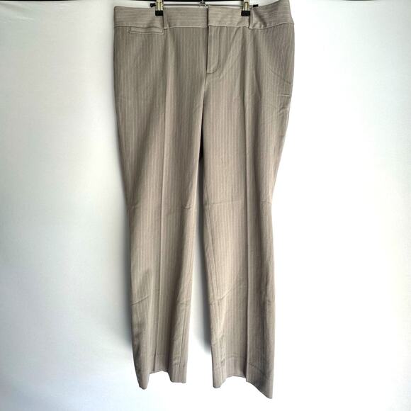 Banana Republic Sloan Fit Stretch Stripe Womens Pants Neutral 16 Long Casual - Picture 1 of 9